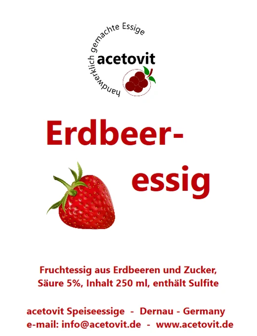 Etikett Erdbeeressig