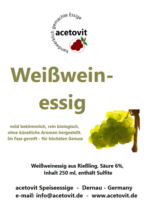 Etikett Weißweinessig